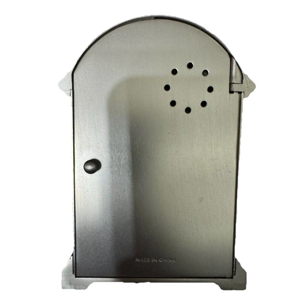 Vintage 1997 Royal Limited Silver Medium Arch Alarm Mantel‎ Clock